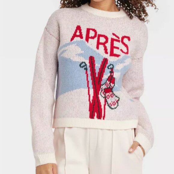 NWT A New Day Target Women Apres Ski Classic Cozy Cabin Crewneck Knit Sweater XS - Picture 1 of 12